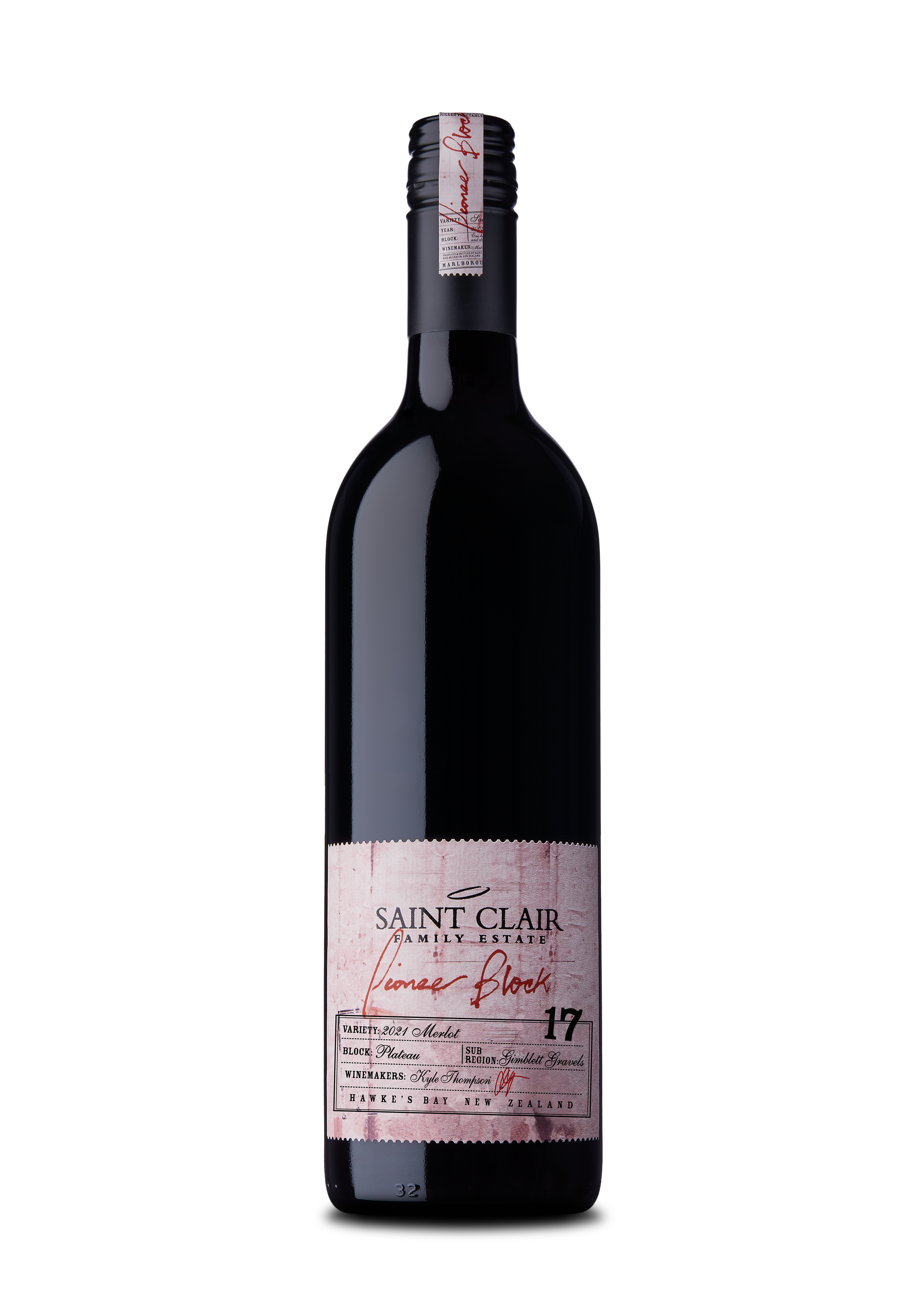 Pioneer Block 17 Plateau Merlot | Saint Clair Wine New Zealand